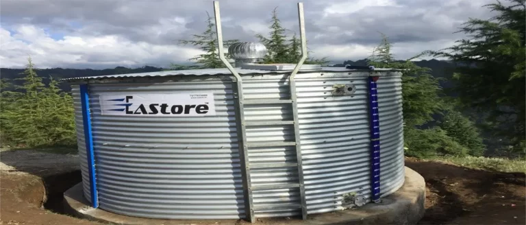 Zincalume Coated Steel Pre-Fabricated Ground Water Storage Bolted Tanks for Drinking Water, online chlorination of water and one day storage tank with taps and allied work through rain water in water stressed village in Maharashtra.